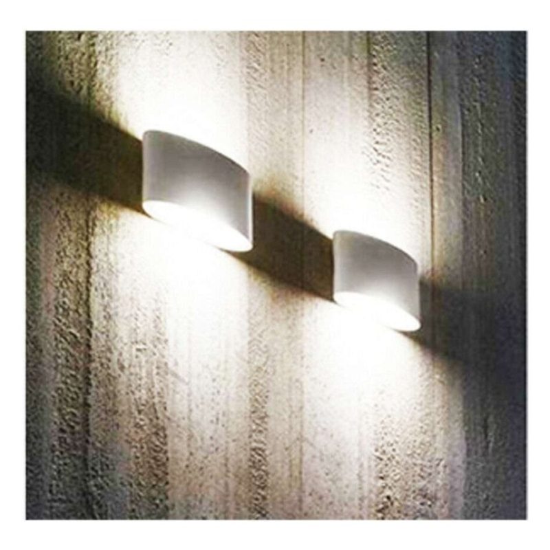 Plafoniara da interno GS-5016 gesso bianco muro parete casa moderno G9 ovale 25W