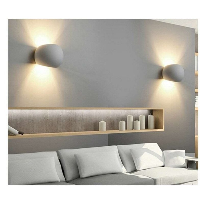 Plafoniara da interno GS-5016 gesso bianco muro parete casa moderno G9 ovale 25W