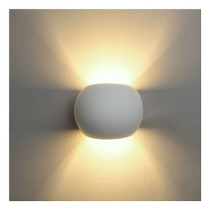 Plafoniara da interno GS-5016 gesso bianco muro parete casa moderno G9 ovale 25W