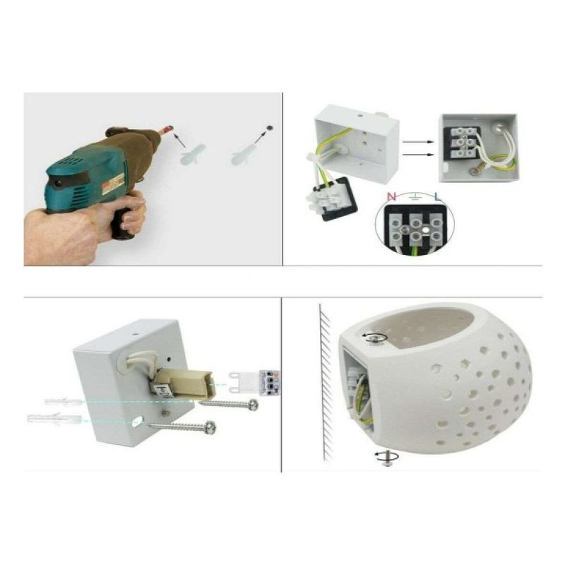 Applique gesso bianco plafoniera tonda GS-5017 illuminazione interni G9 casa 25W