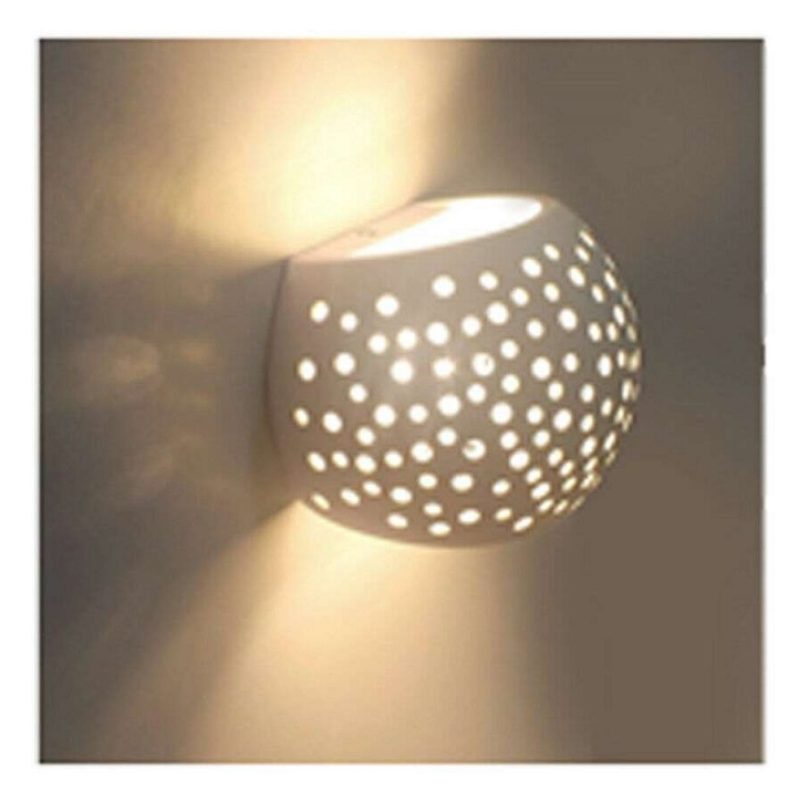 Applique gesso bianco plafoniera tonda GS-5017 illuminazione interni G9 casa 25W