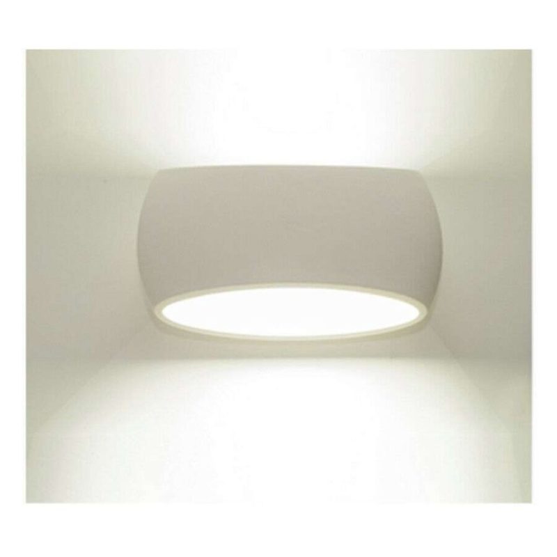 Plafoniera ovale in gesso bianco GS-5020 illuminazione interni casa G9 luce 25W