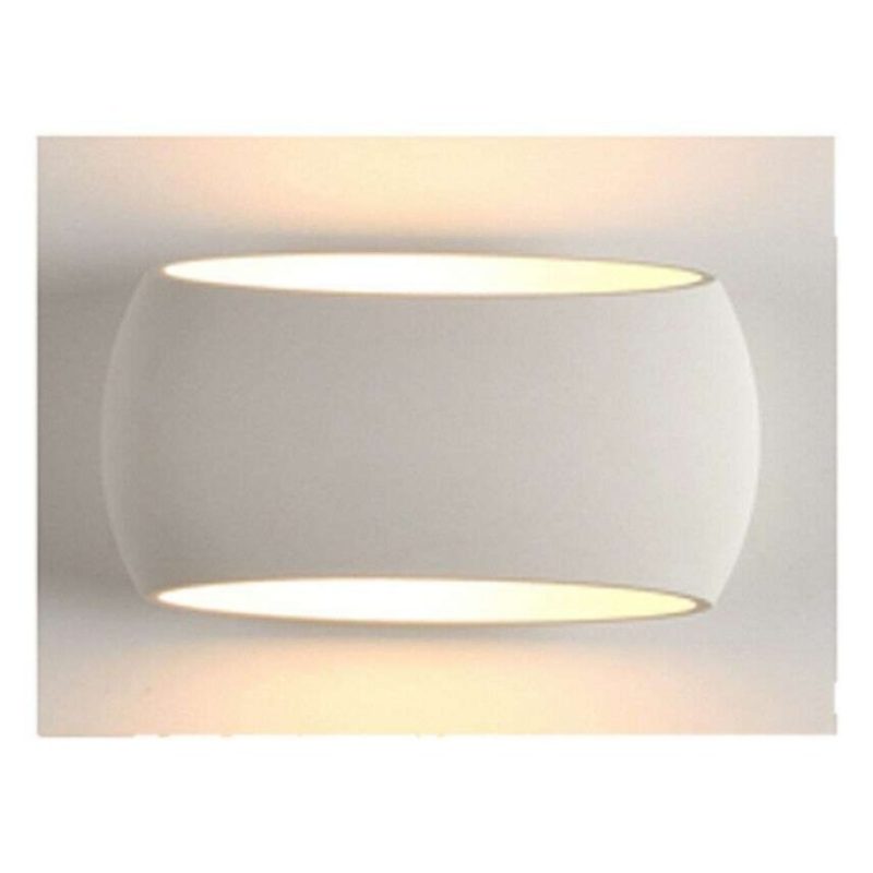 Plafoniera ovale in gesso bianco GS-5020 illuminazione interni casa G9 luce 25W