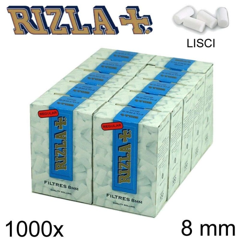 Filtri RIZLA Regular 8mm lisci sigarette 1000x filtro fumo 10 confezioni da 100