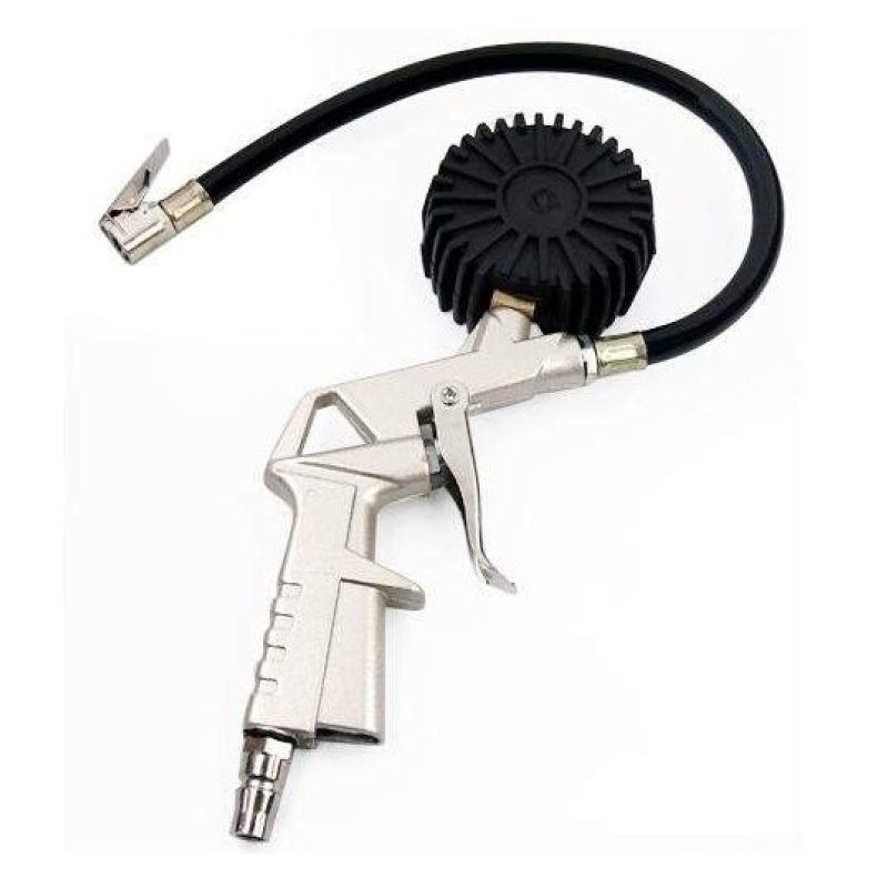 Pistola gonfia gomme con manometro ad innesto rapido gonfiaggio pneumatici bar