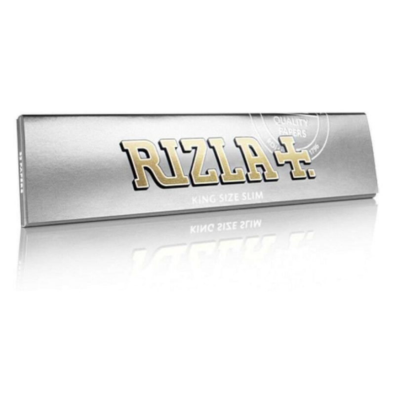 Box RIZLA Silver 25 libretti doppi 2500 cartine corte combustione ultra lenta