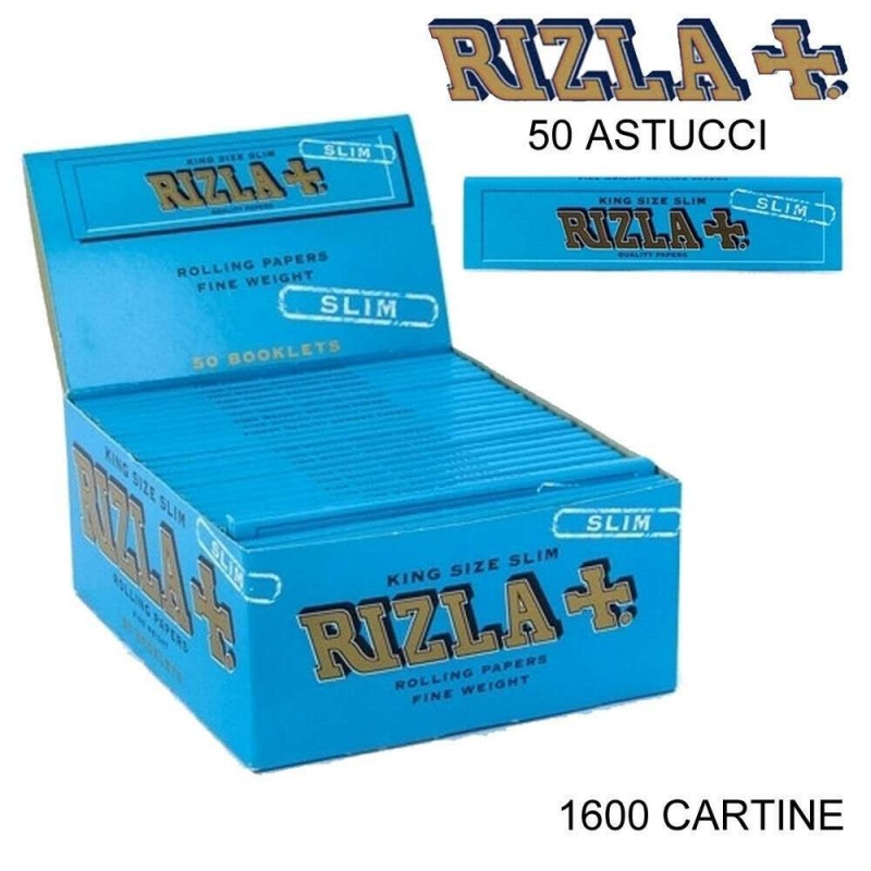 Box RIZLA Silver 100 libretti singoli 5000 cartine corte combustione ultra lenta