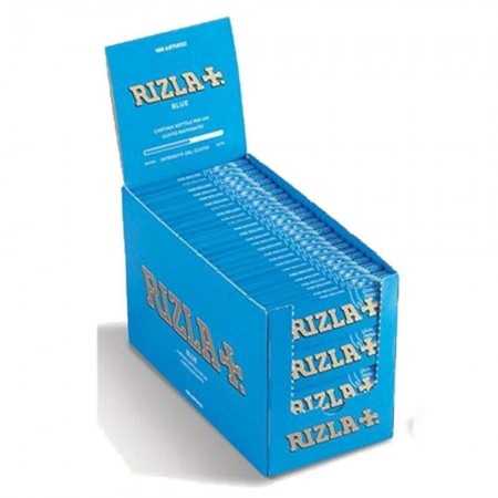 Box RIZLA Blue Slim 50 libretti singoli 1600 cartine lunghe King Size KSSL slim