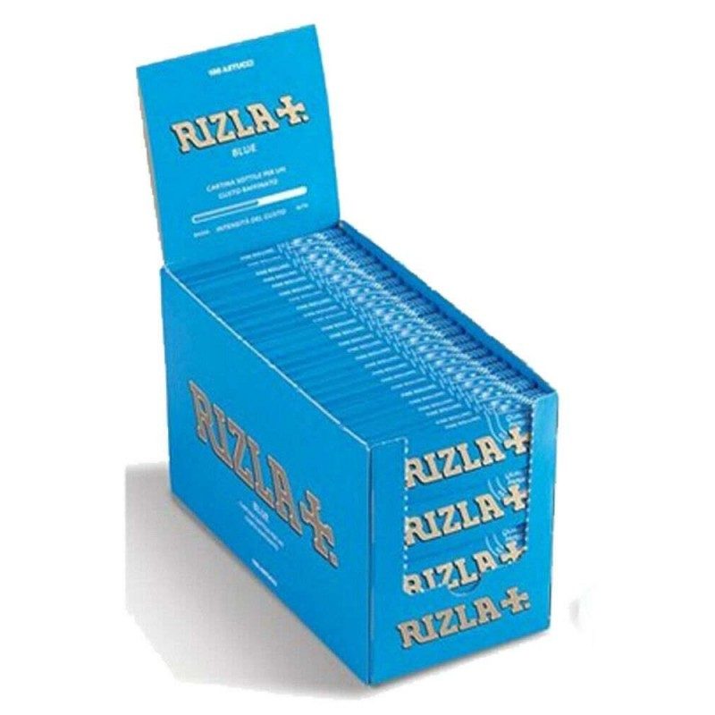 Box RIZLA Blue Slim 50 libretti singoli 1600 cartine lunghe King Size KSSL slim