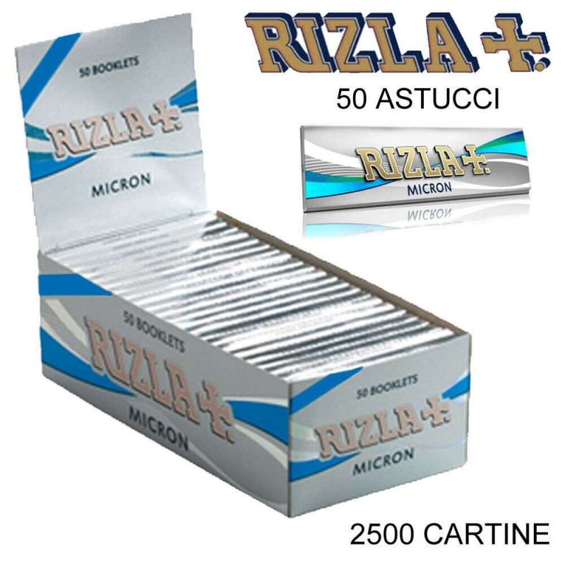Box RIZLA Blue 100 libretti singoli 5000 cartine corte combustione lenta tipo B