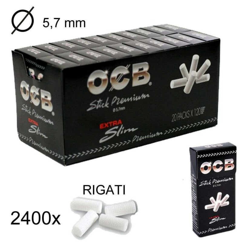 Filtri RIZLA Utra Slims 5,7mm rigati sigarette 2400 tabacco 20 confezioni da 120