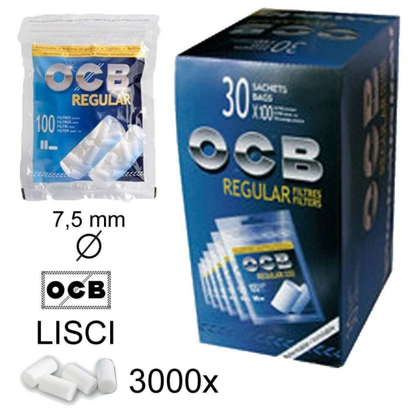 Filtri OCB Extra Slim 5,7 mm rigati sigarette 2400 tabacco 20x confezioni da 120
