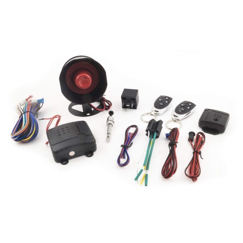 Kit completo antifurto allarme auto universale telecomandi sirena led sensore