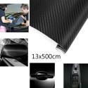 2 Rotoli Adesivo auto fibra di carbonio 13cm x 5Metri pellicola foglio NERO 3D