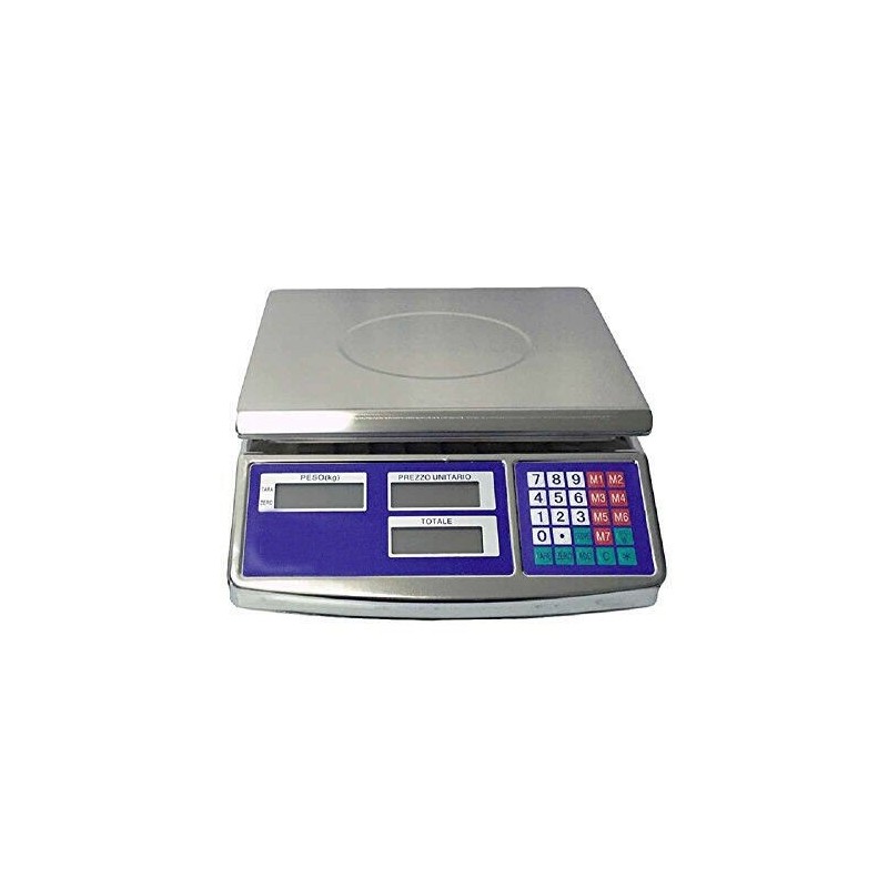Bilancia digitale professionale max 30kg piatto acciaio pesa alimen...