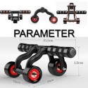Attrezzo per addominali schiena ginnastica sport 3 ruote fitness body fisico