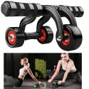 Attrezzo per addominali schiena ginnastica sport 3 ruote fitness body fisico