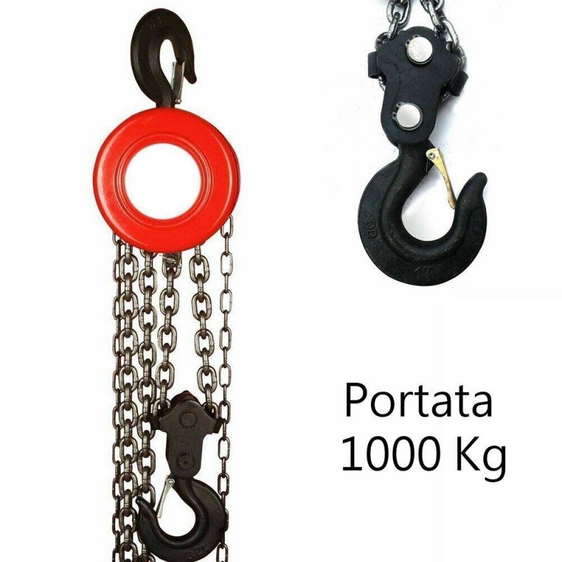 Paranco manuale fabbrica 1T tonnellata con catena 3 Metri montacarichi 1000kg