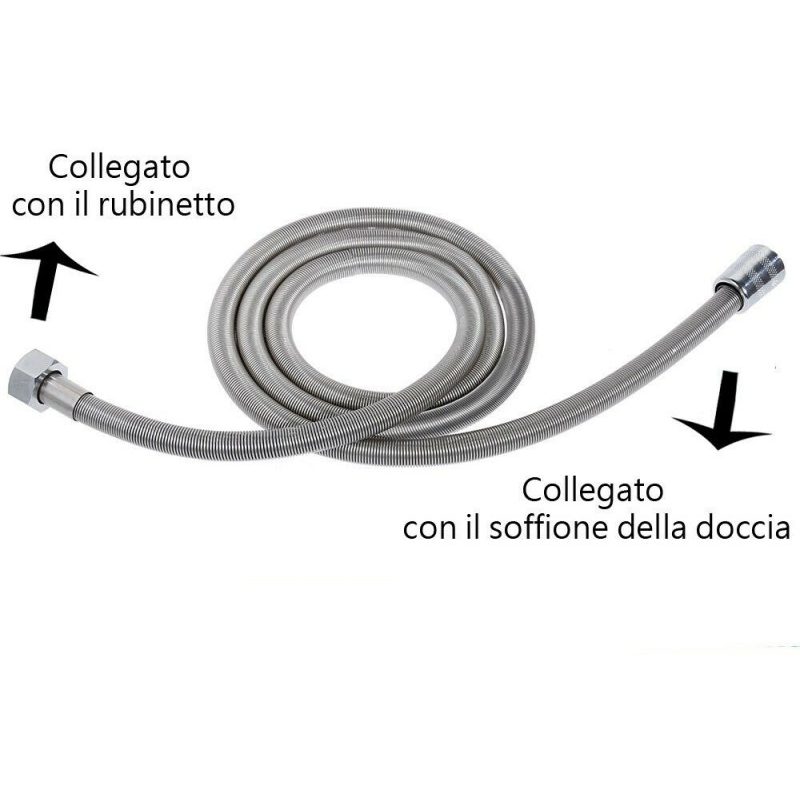 DRIWEI Tubo flessibile soffione doccia max 220cm bagno attacco univ...