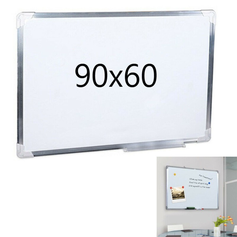 Lavagna magnetica 90x60 bianca cornice alluminio ufficio scuola scrivibile