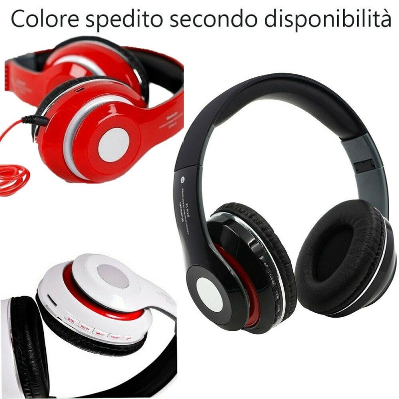 Cuffie stereo wireless bluetooth microfono FM mp3 mp4 headphones SH 13