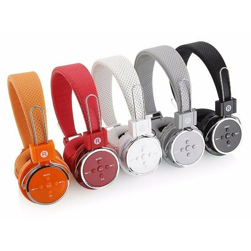 Cuffie stereo wireless bluetooth 2.1 microfono mp3 microSD aux head...