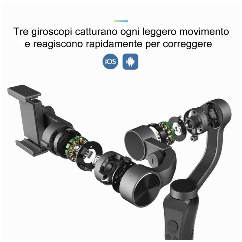 DOBO Stabilizzatore smartphone immagini foto video movimenti impugn...
