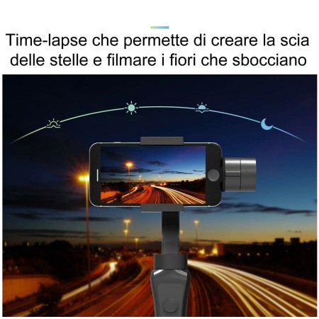 Stabilizzatore smartphone immagini foto video movimenti impugnatura ergonomica