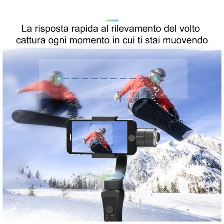 Stabilizzatore smartphone immagini foto video movimenti impugnatura ergonomica