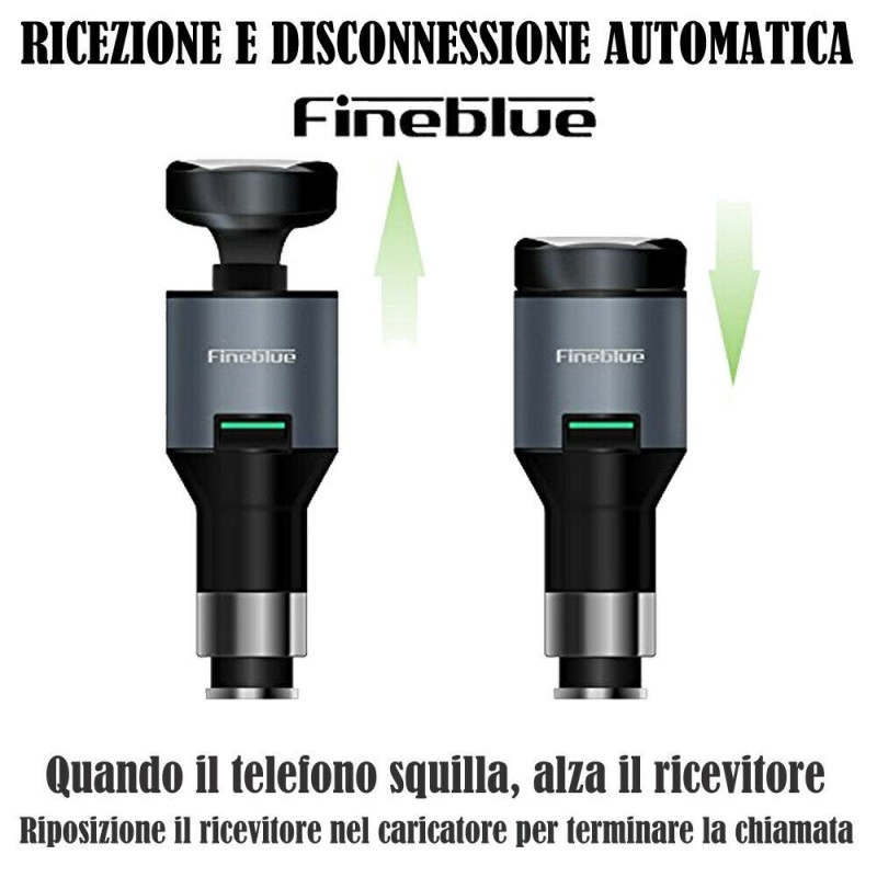 Fineblue Auricolare bluetooth vivavoce Fineblue auto caricabatterie...