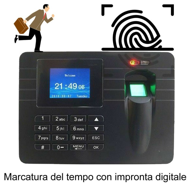 Marcatore tempo ufficio palestra impronta digitale scanner biometrico badge USB