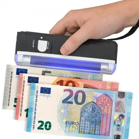 Lampada ultravioletti UV WOOD portatile controllo rilevatore anti contraffazione banconote