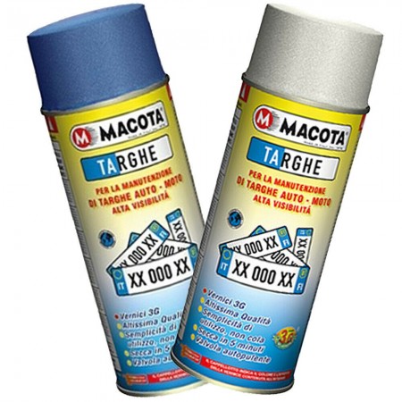Bomboletta spray Macota rinnovo targhe colore Blu Bianco manutenzione vernice