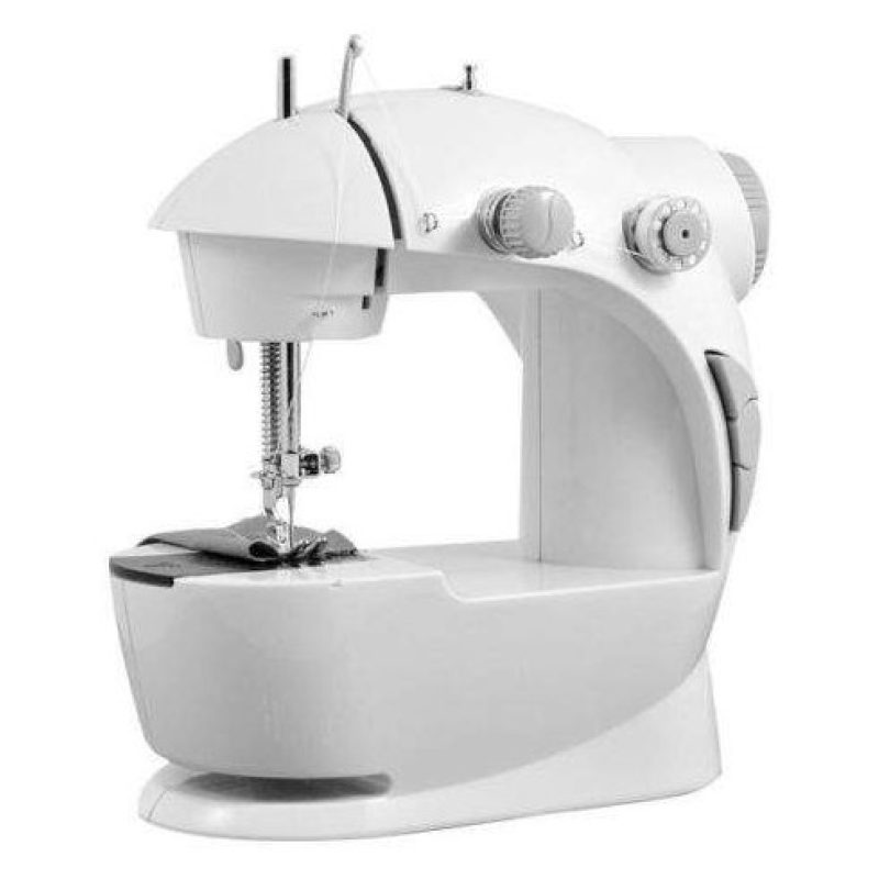 Mini macchina per cucire 4 in 1 portatile viaggio cucitrice pedale rocchetti