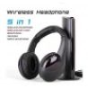 Cuffie Wireless 5in1 Microfono radio FM MH2001 Nero Senza Filo
