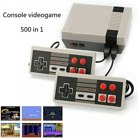 Console videogame retro 500 in 1 2 joypad videogioco portatile TV giochi vintage