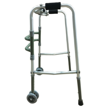 Deambulatore per anziani regolabile ruote punte antiscivolo camminare alluminio