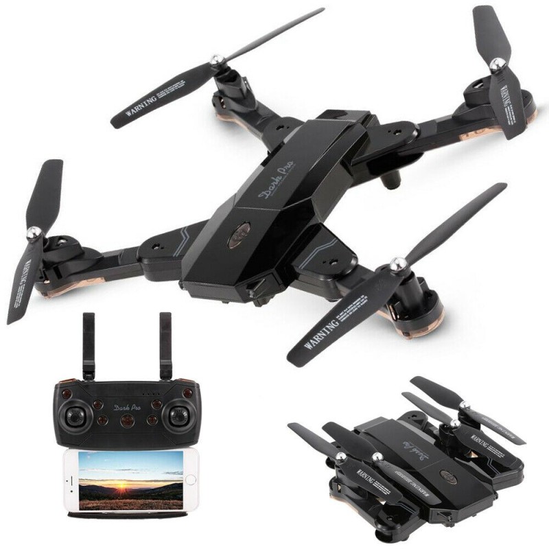 Drone radiocomandato 4 eliche telecamera video foto HD WIFI led app TK117-1