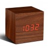 Sveglia cubo colore legno naturale con visualizzazione orario temperatura esterna e funzione sveglia Wood Alarm Clock