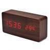 Orologio Sveglia rettangolare colore legno naturale con visualizzazione orario temperatura esterna