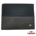 Portafoglio uomo NERO grigio con cuciture a vista carte credito CHARRO banconote antifurto 851288 tessere