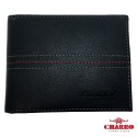 Portafoglio uomo NERO carte credito CHARRO con cuciture a vista banconote antifurto 874288 tessere