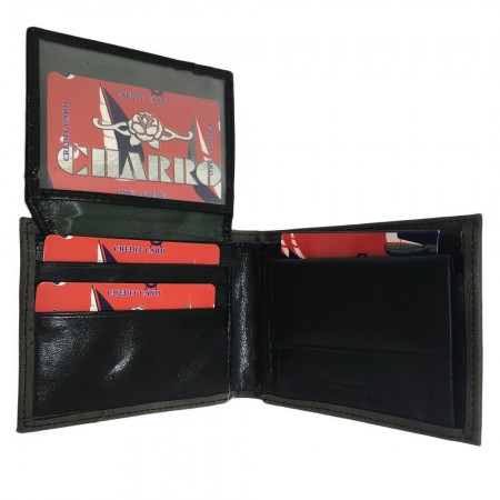 Portafoglio uomo NERO carte credito CHARRO banconote antifurto 940992 elegante
