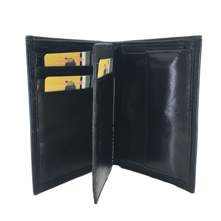 Portafoglio uomo NERO carte credito CHARRO banconote antifurto 944489 lucido