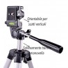 Cavalletto Treppiede fotocamera videocamera alluminino TRIPOD con custodia e livella - 134,5 CM
