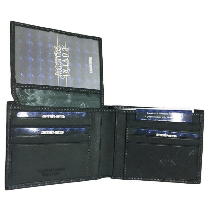 COVERI COLLECTION Portafoglio uomo carte di credito NERO banconote ...