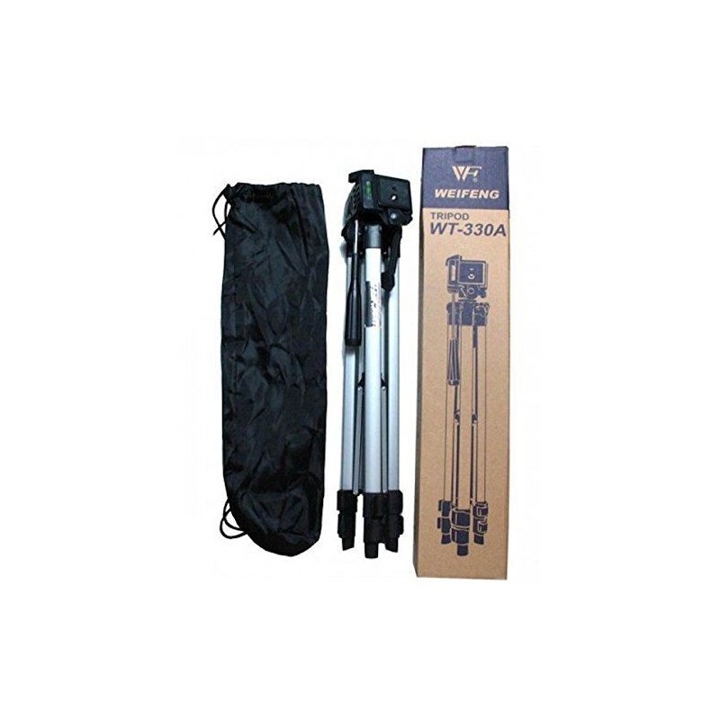 Cavalletto Treppiede fotocamera videocamera alluminino TRIPOD con custodia e livella - 134,5 CM