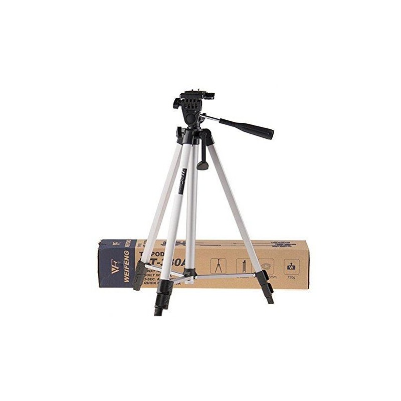 Cavalletto Treppiede fotocamera videocamera alluminino TRIPOD con custodia e livella - 134,5 CM