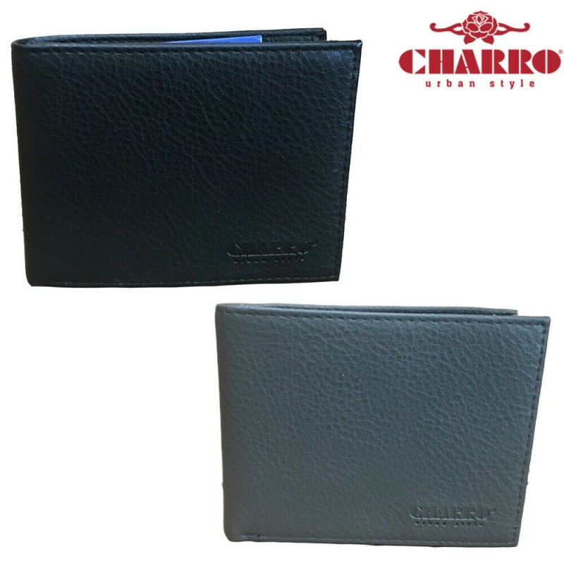 Portafoglio uomo NERO GRIGIO carte credito CHARRO 1834292 banconote antifurto
