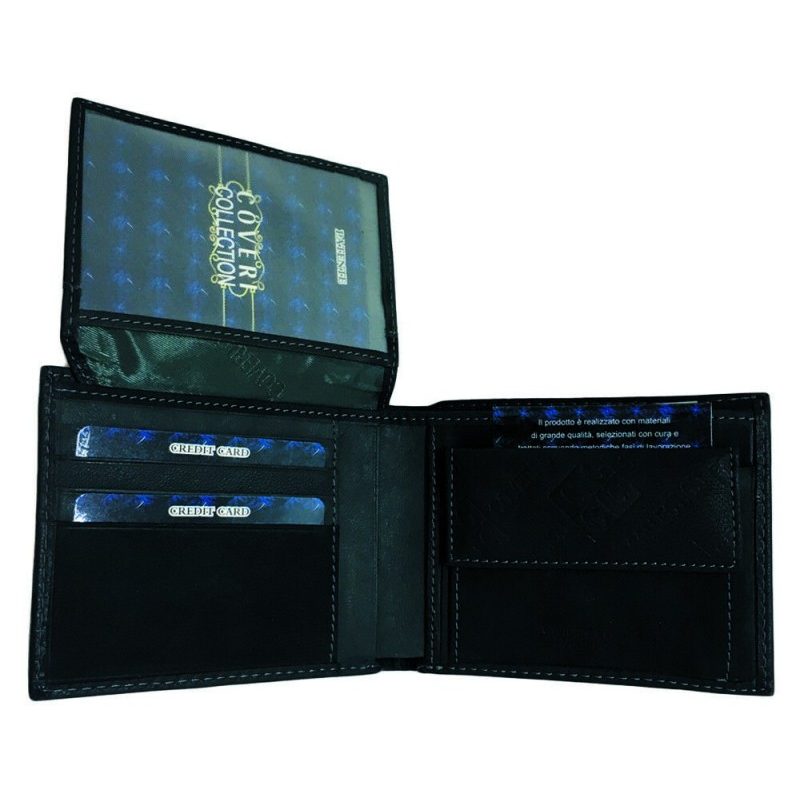 COVERI COLLECTION Portafoglio NERO carte credito portamonete bancon...